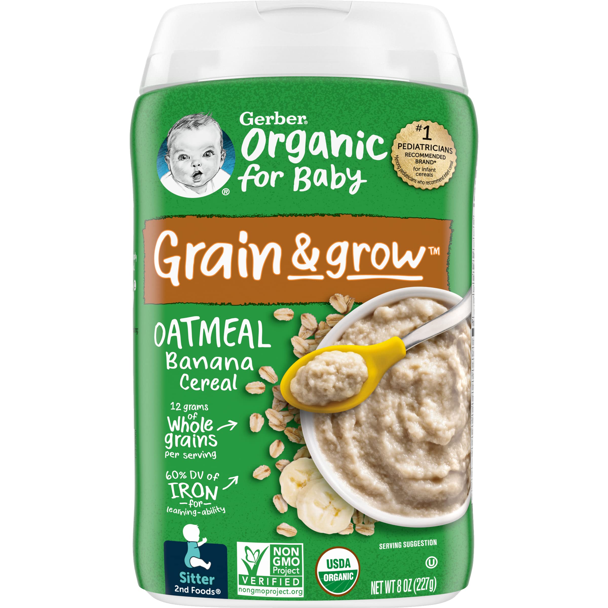 Gerber Organic Oatmeal Banana Cereal 227g