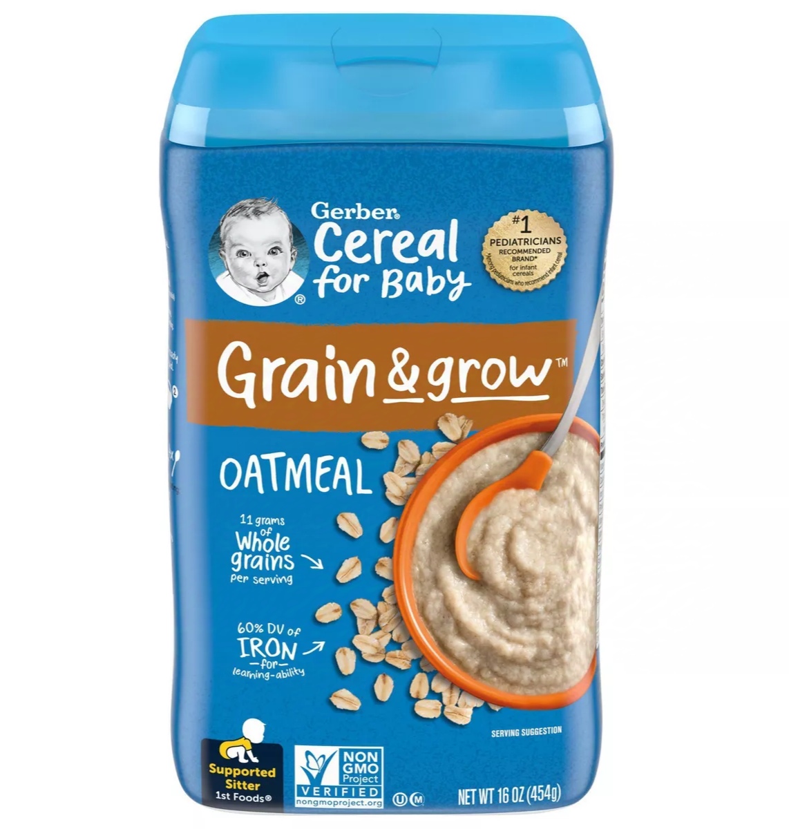 Gerber Single Grain Oatmeal Baby Cereal 454g