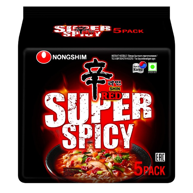 Nongshim Shin Ramyun Red Super Spicy Noodles 5pcs 600g