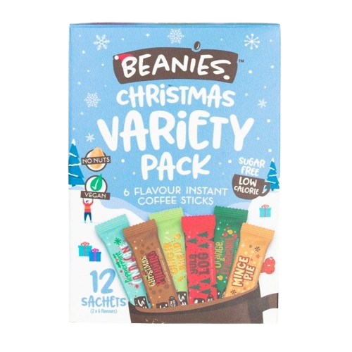 Beanies Christmas Variety Mix Pack Instant Coffee 24g