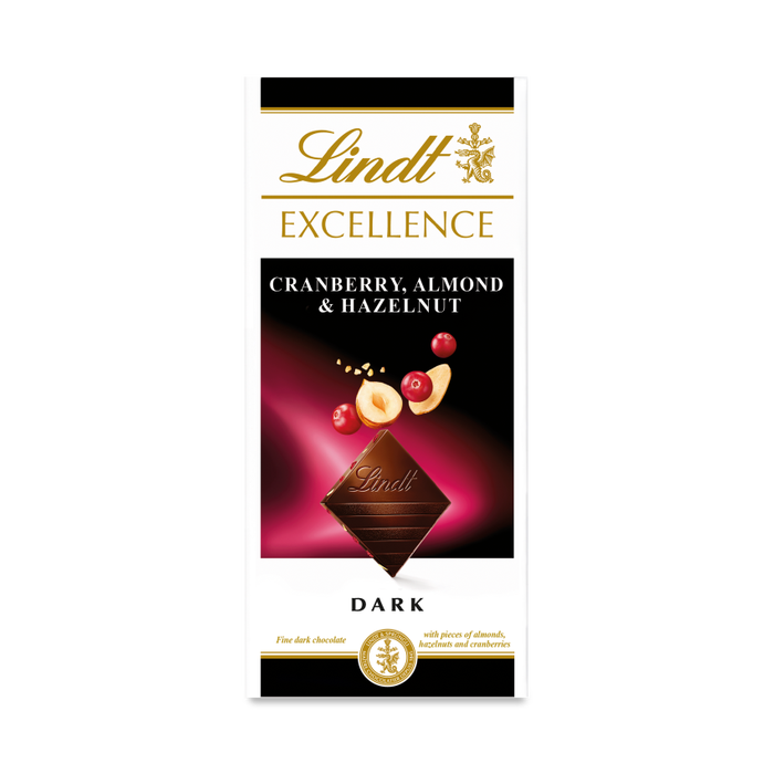 Lindt Cranberry Almond Hazelnut Chocolate 100g