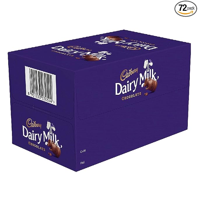 Cadbury Dairy Milk Chocolate, 6.6g (Pack of 72)