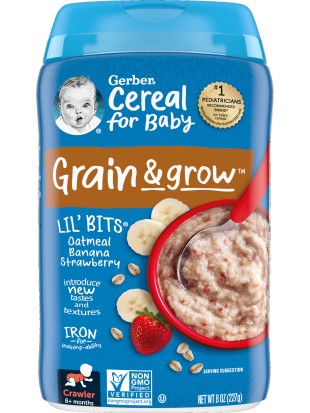 Gerber Baby Cereal Lil Bits Oatmeal Banana Strawberry 227g