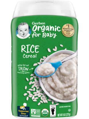 Gerber Organic Single-Grain Rice Cereal 227g