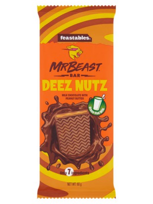 Mr Beast Deez Nutz Milk Chocolate Bar with Peanut Butter 60g