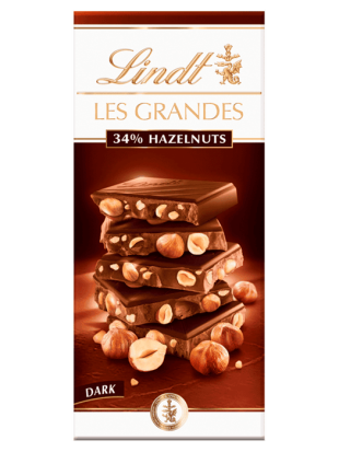 Lindt Les Grandes Hazelnuts Dark Chocolate 150g