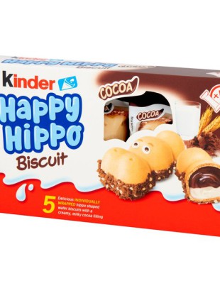 Kinder 5 Happy Hippo Milk & Cocoa Cream Biscuits 103.5g